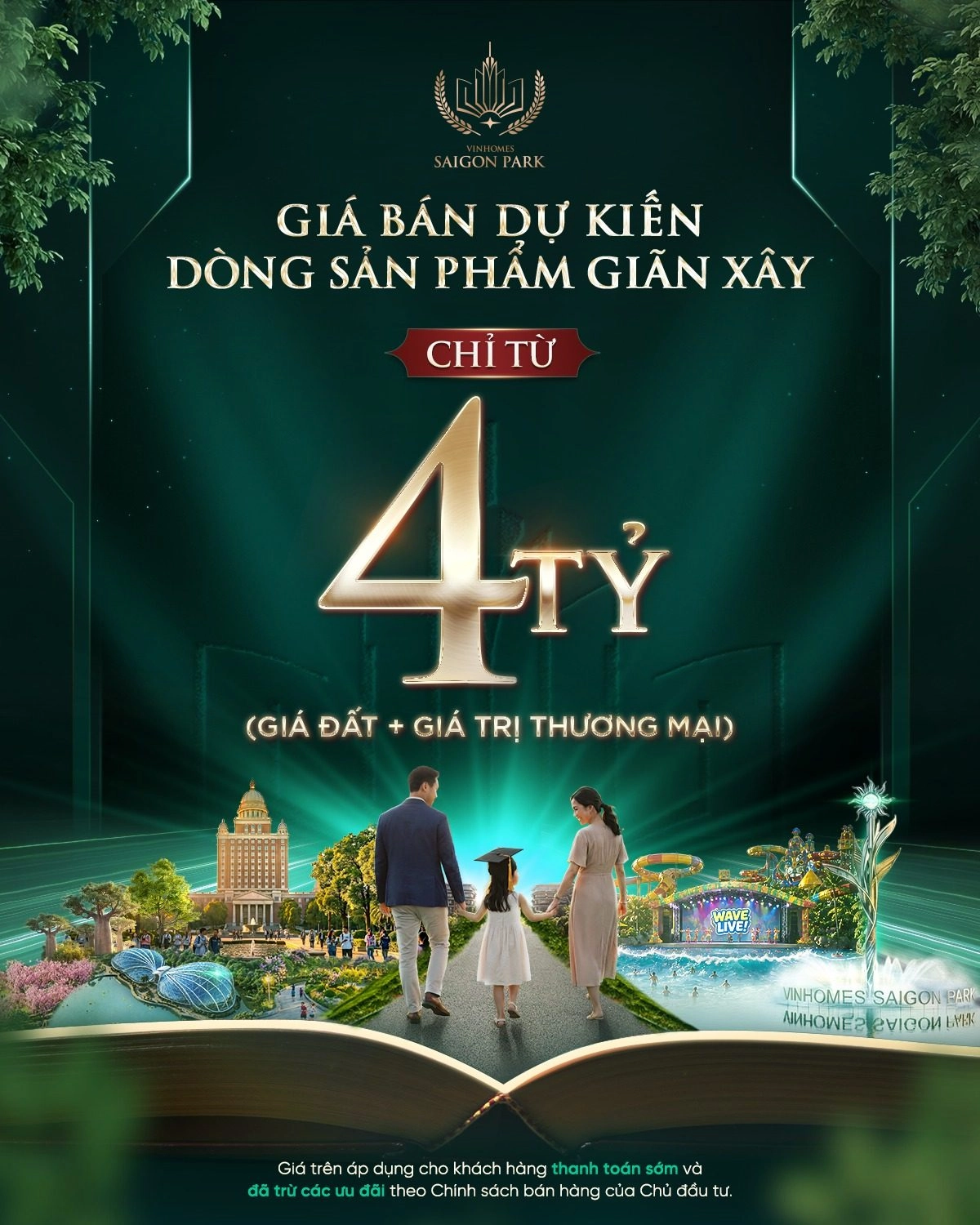 Giá bán nhà phố giãn xây Vinhomes Saigon Park Hóc Môn