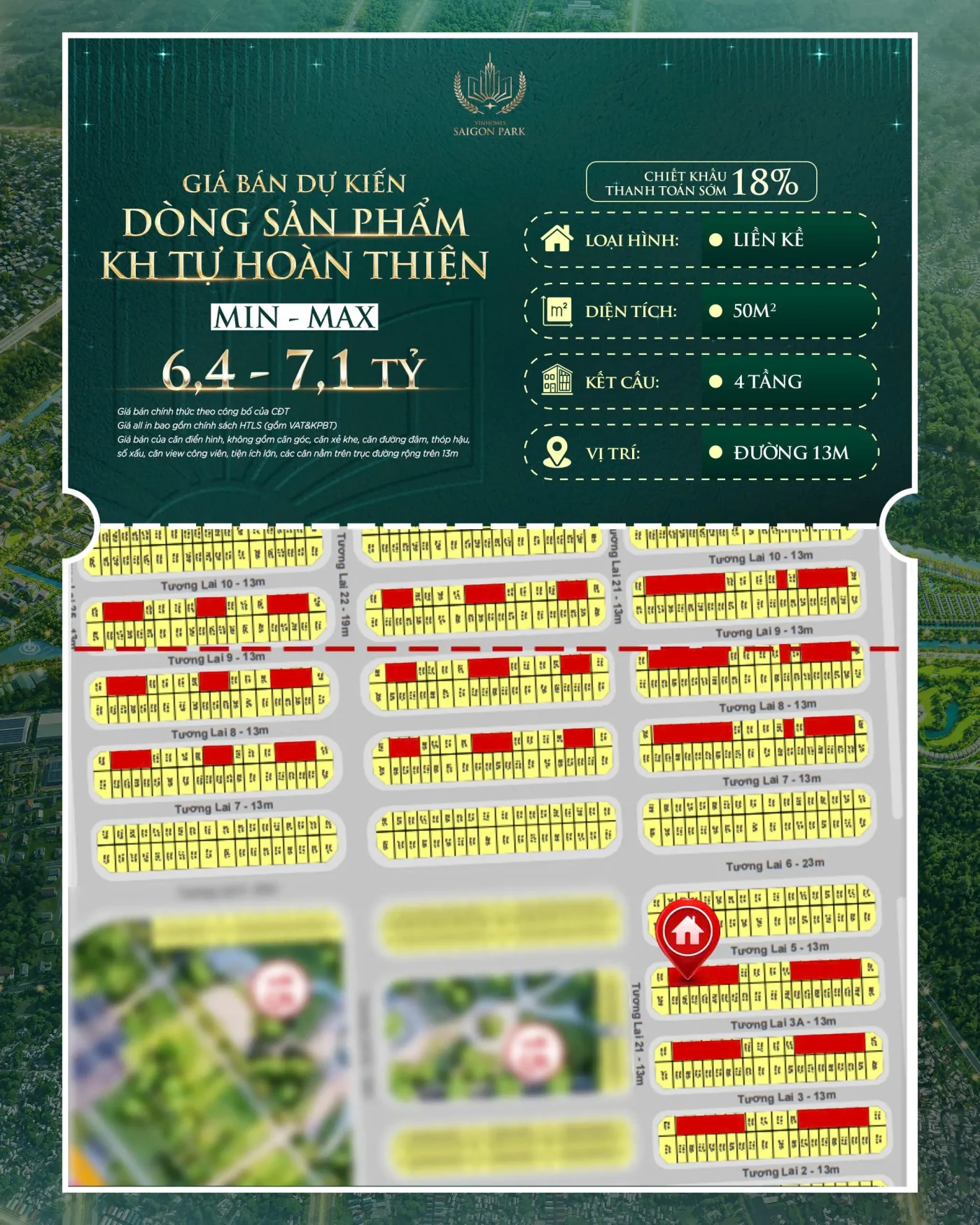 Giá bán Vinhomes SaiGon Park từ 6.4 tỷ