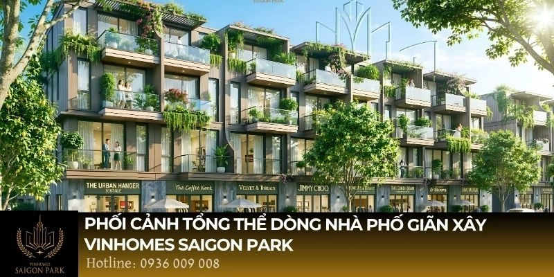 Phối cảnh tổng thể dòng nhà phố giãn xây Vinhomes Saigon Park
