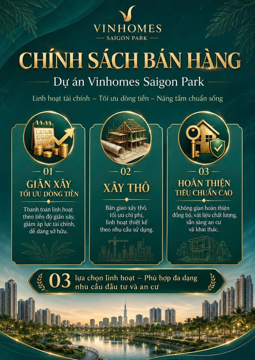 Tổng quan chính sách bán hàng Vinhomes Saigon Park Hóc Môn